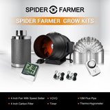 New Spider Farmer Grow Kits-4 Inch Inline Fan Air Carbon Filter 8 Feet Ducting Ventilation Combo