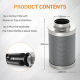 New Spider Farmer Grow Kits-6 Inch Inline Fan Air Carbon Filter 8 Feet Ducting Ventilation Combo