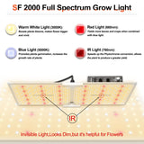 New Spider farmer SF2000 LED Grow Light With Dimmer Knob full spectrum samsung diodes QB - Spider Farmer LED