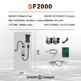New Spider Farmer SF2000 LED Grow Light With Dimmer Knob Full Spectrum Samsung Diodes QB