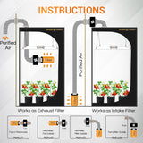 New Spider Farmer Grow Kits-6 Inch Inline Fan Air Carbon Filter 8 Feet Ducting Ventilation Combo