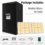 SF2000 LED Grow Light +3X3' [90X90X180 CM] Grow Tent