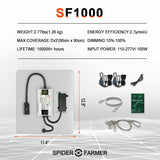 [BUY SF1000X3 GET FREE 60X60 Tent] Spider Farmer SF1000 LED Grow Light With Dimmer Knob Full Spectrum Samsung Diodes QB